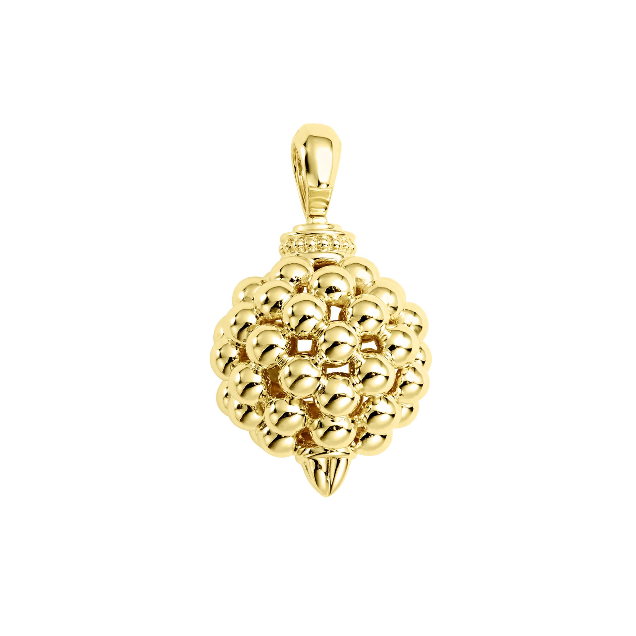 Signature Caviar beading surrounds this 18K gold pendant that is ideal to wear on the Caviar Gold necklaces in the collection.