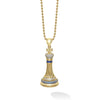 A LAGOS exclusive. Beautifully crafted 18k gold king chess piece accented with precious blue sapphires and diamonds. LAGOS diamonds are the highest quality natural stones.