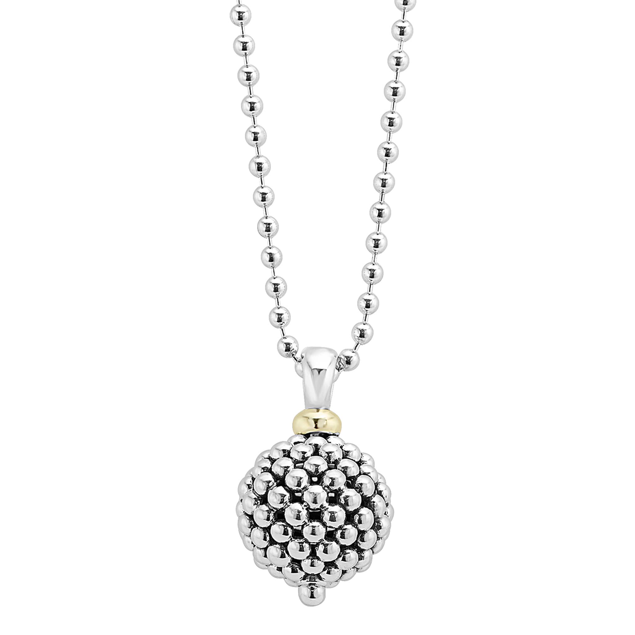 Lagos Sterling Silver Caviar Ball Pendant Necklace, 34