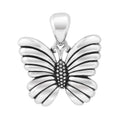 Rare Wonders Butterfly Pendant Necklace in sterling silver with ridged wings and dotted body, complete with bail, elegantly symbolizes LAGOS's craftsmanship and timeless elegance.