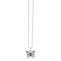 Rare Wonders Butterfly Pendant Necklace in sterling silver, featuring ribbed wings and a textured center, elegantly suspended from a refined ball chain by LAGOS.
