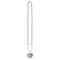 Keep Memory Alive Heart Pendant Necklace featuring a sterling silver chain with a split-texture heart pendant, inspired by Frank Gehry's Las Vegas architectural design.