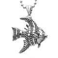 A LAGOS exclusive. Sterling silver Caviar beading creates this beautiful angel fish pendant finished on a versatile ball chain necklace.