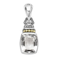 White topaz bezel-set gemstone pendant accented with 18K gold and sterling silver details. Accommodates most LAGOS necklaces.