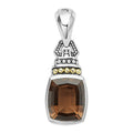 Smokey quartz bezel-set gemstone pendant accented with 18K gold and sterling silver details. Accommodates most LAGOS necklaces.
