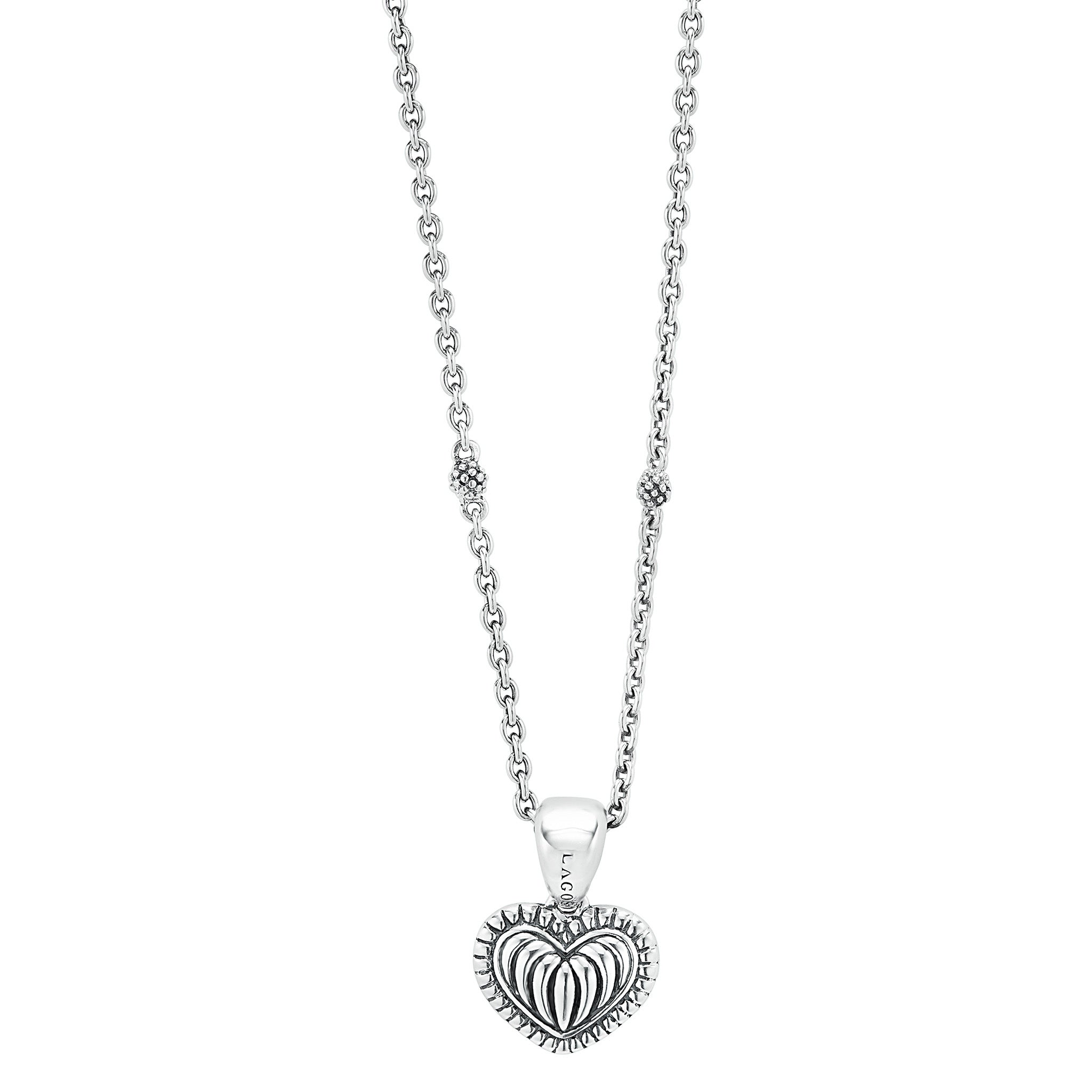 Lagos Sterling Silver 18K Plated Reversible Diamond Heart Pendant - Ruby  Lane