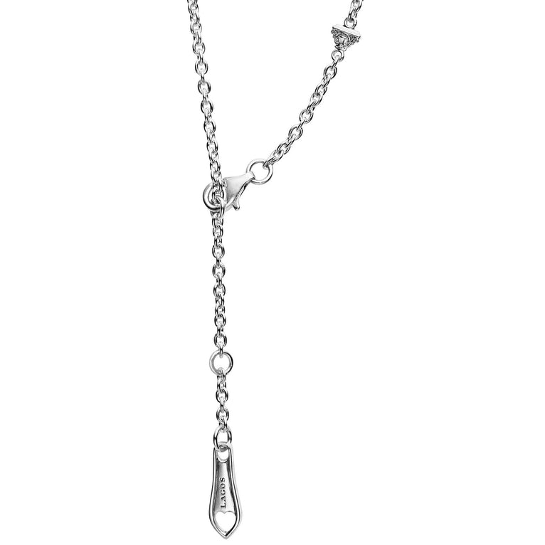Beloved Caviar Key Diamond Pendant Necklace features a sterling-silver chain and lobster clasp.