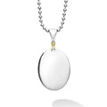 Silver pendant necklace on a white background