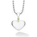 Beloved Heart Pendant Necklace: Sterling silver ball-chain with polished heart pendant, featuring 18K gold beading, showcasing LAGOS dedication to elegance and quality craftsmanship.