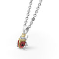 Rare Wonders Red Agate Beetle Diamond Pendant Necklace