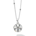 A LAGOS exclusive. Our unique white Mother of Pearl flower pendant finished on a versatile link necklace with six sterling silver Caviar beaded stations.