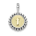A Signature Caviar sterling silver and 18K gold initial ‘F’ charm. Charm can only be paired with chains 04-80756-ML, 04-80549-ML, 04-80946-ML or 04-10534-ML. Chain sold separately.