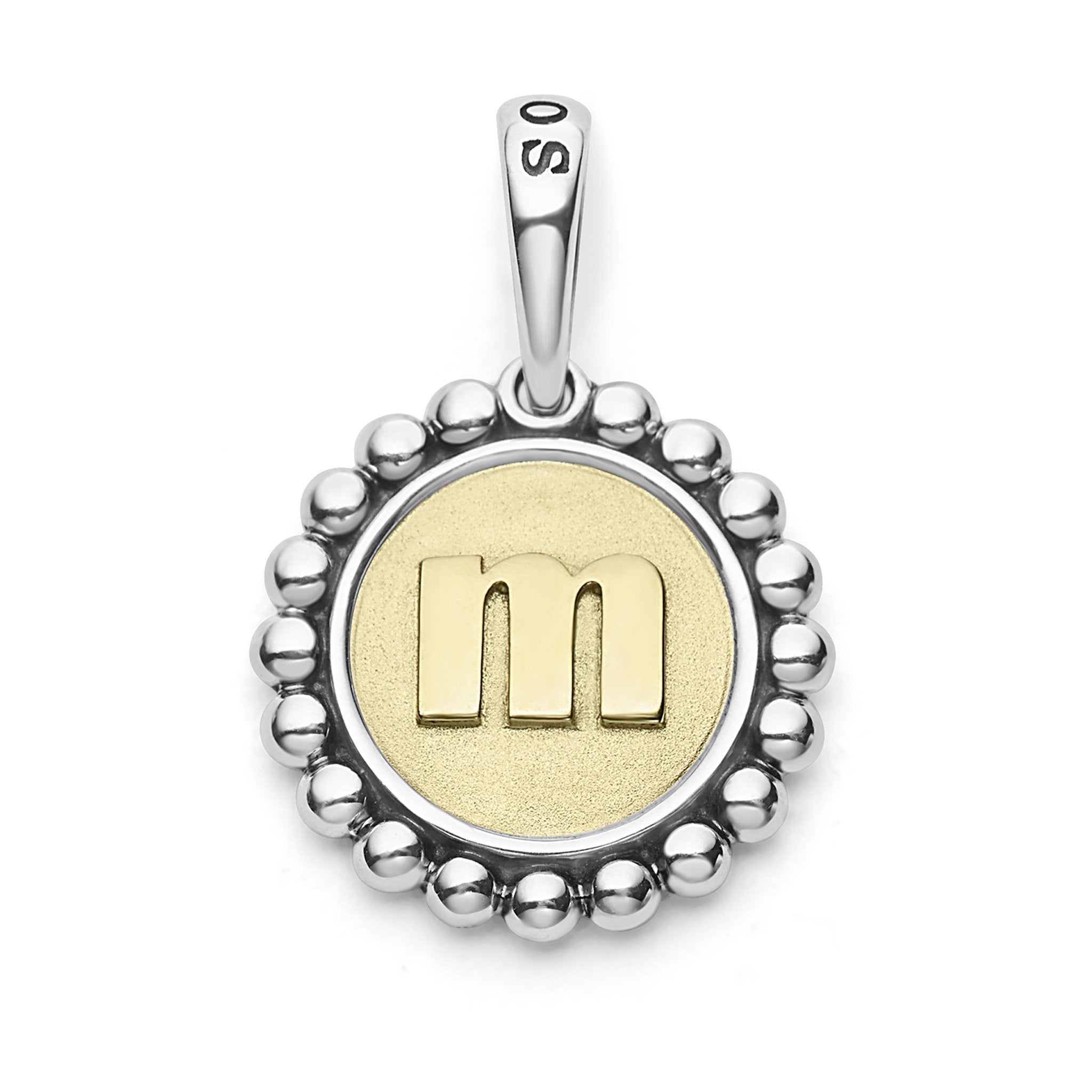 Letter M Alphabet Charm, Sterling silver