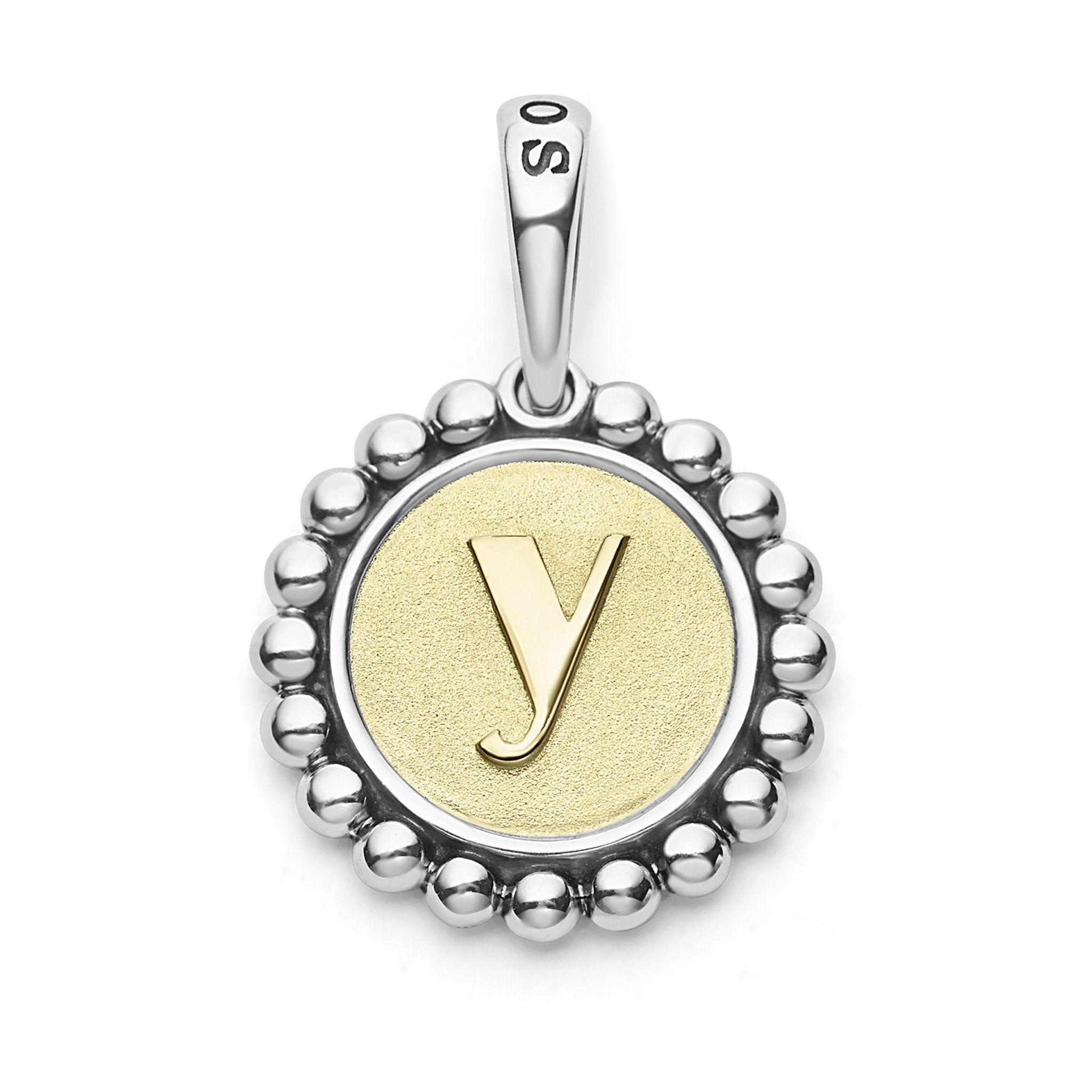A Signature Caviar sterling silver and 18K gold initial ‘Y’ charm. Charm can only be paired with chains 04-80756-ML, 04-80549-ML, 04-80946-ML or 04-10534-ML. Chain sold separately.