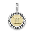 The Gemini sterling silver and 18K gold Signature Caviar charm represents birthdays from May 21 to June 20. Charm can only be paired with chains 04-80756-ML, 04-80549-ML, 04-80946-ML or 04-10534-ML. Chain sold separately.