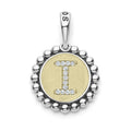 A LAGOS exclusive. Our Signature Caviar sterling silver and 18K gold initial 'I' charm accented with diamonds. Charm can only be paired with chains 04-80756-ML, 04-80549-ML, 04-80946-ML or 04-10534-ML. Chain sold separately. LAGOS diamonds are the hi