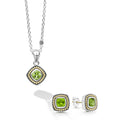 An ideal gift set of two peridot gemstone Caviar pieces that can be paired perfectly together or worn on their own.