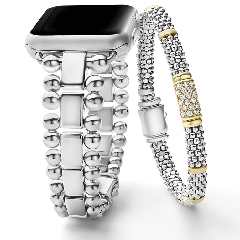Set of two bracelets that complement each other perfectly with beautiful diamond accents.
