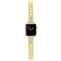 Smart Caviar 18K Gold Half Diamond Watch Bracelet for Apple Watch, featuring alternating polished and beaded links with pavé-set stones and LAGOS-branded clasp.