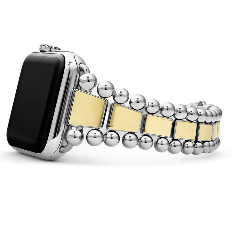 Created exclusively for your Apple Watch®, this watch bracelet is crafted from 18K gold and stainless steel links.