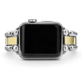 Smart Caviar 18K Gold Gift Set featuring an Apple Watch with polished metal case, digital-crown, and a two-tone metal link bracelet with Caviar beading.