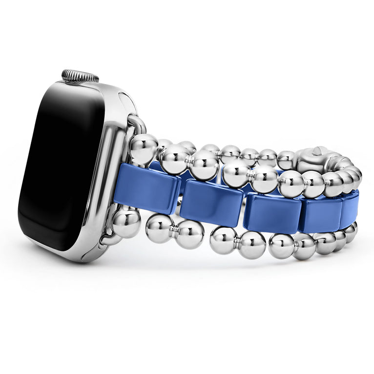 Created exclusively for your Apple Watch®, this watch bracelet is crafted from ultramarine ceramic and stainless steel links.