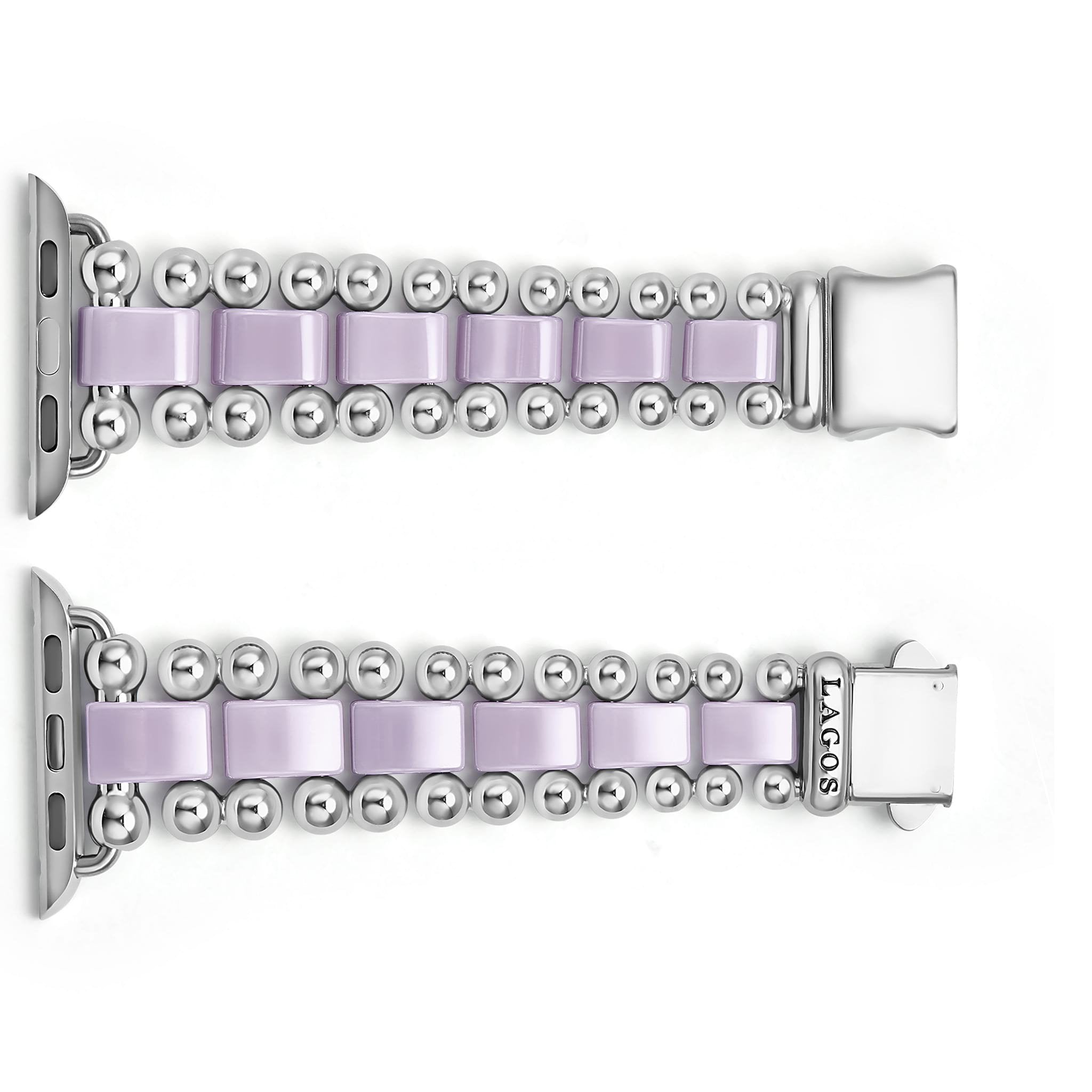 Smart Caviar Lilac Ceramic and Stainless Steel Watch Bracelet-38-45mm