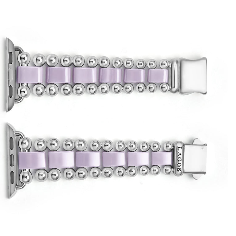 Smart Caviar Lilac Ceramic and Stainless Steel Watch Bracelet-38-45mm