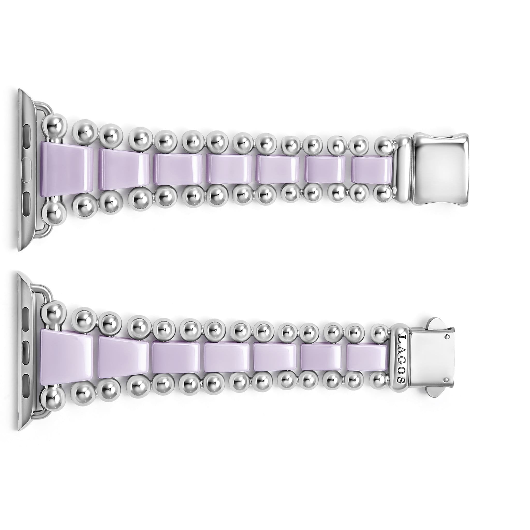 Smart Caviar Lilac Ceramic and Stainless Steel Watch Bracelet-42-49mm