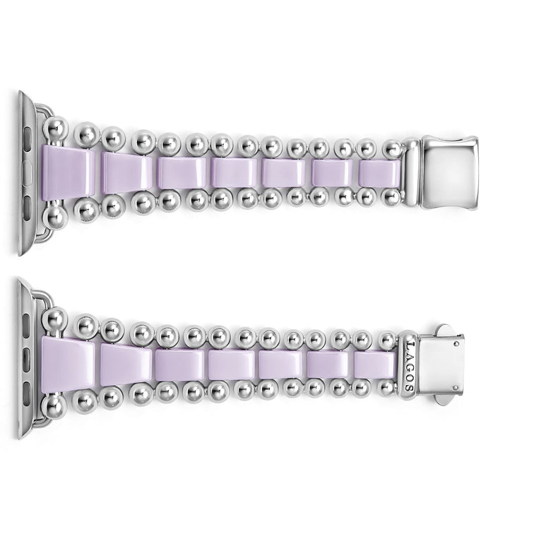 Smart Caviar Lilac Ceramic and Stainless Steel Watch Bracelet-42-49mm