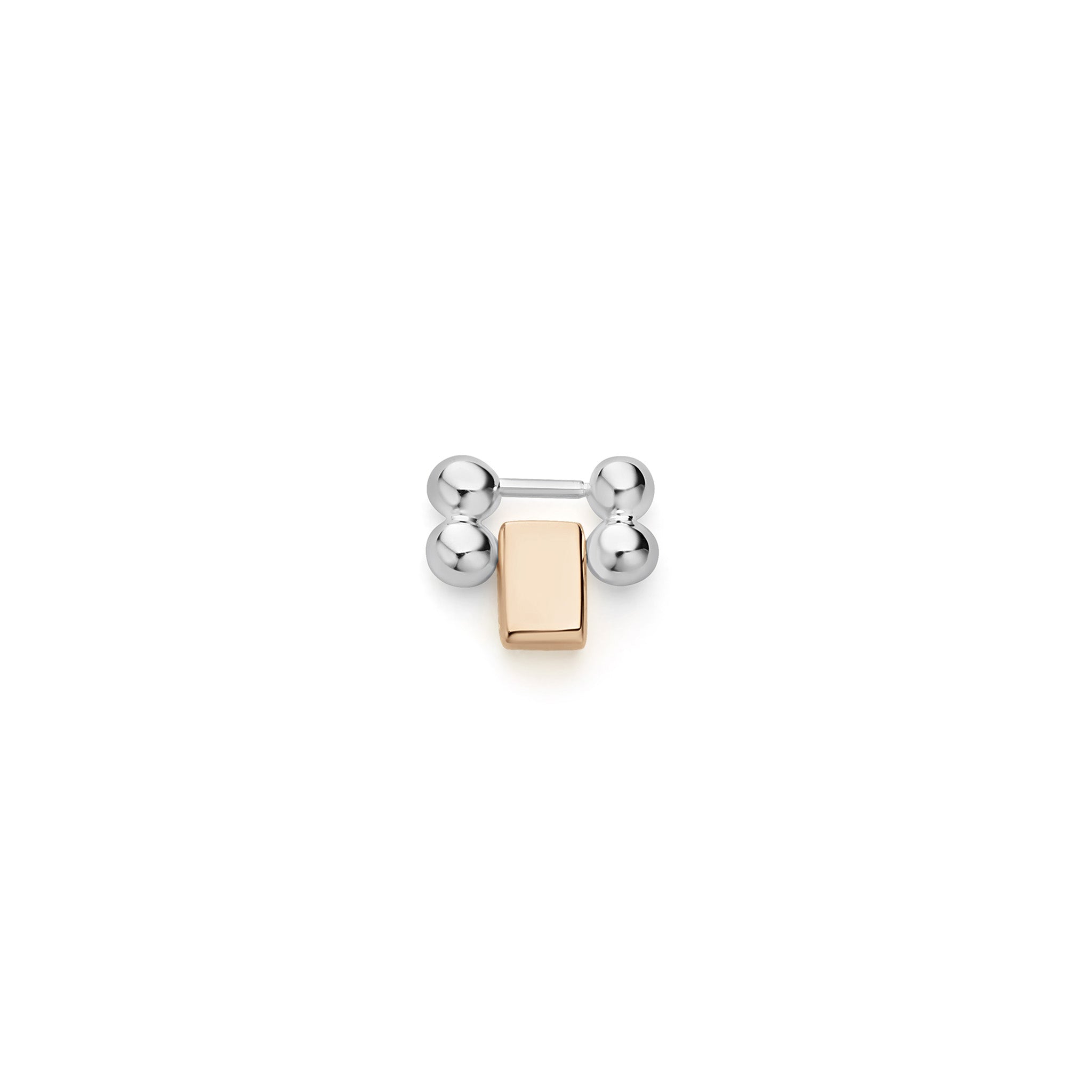 One individual 18K rose gold and sterling silver link to adjust your 18K rose gold and sterling silver Smart Caviar bracelet.
