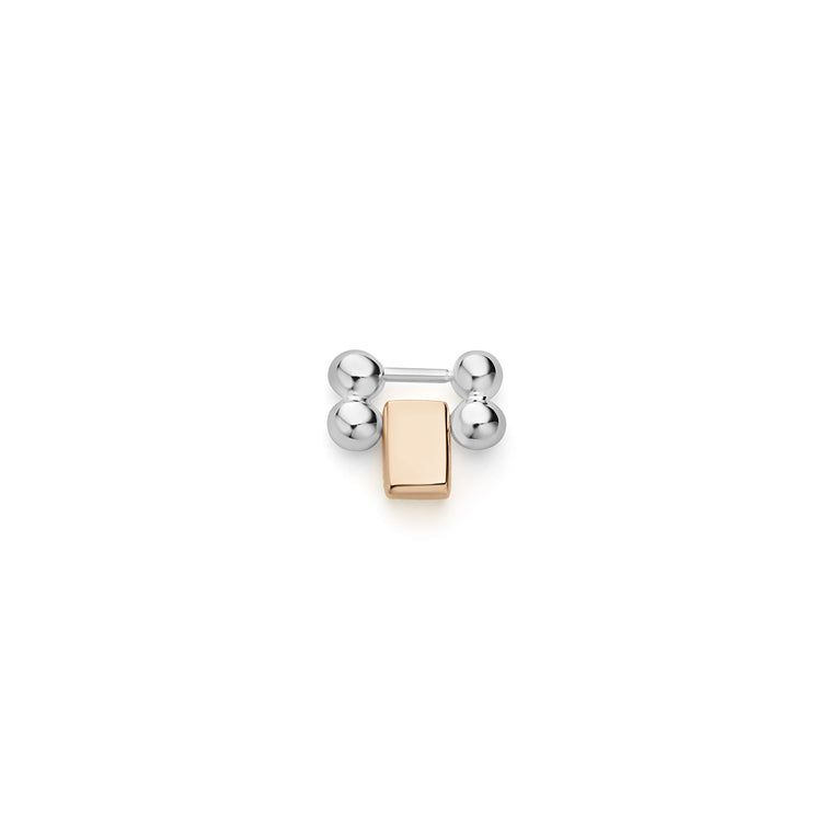 One individual 18K rose gold and sterling silver link to adjust your 18K rose gold and sterling silver Smart Caviar bracelet.