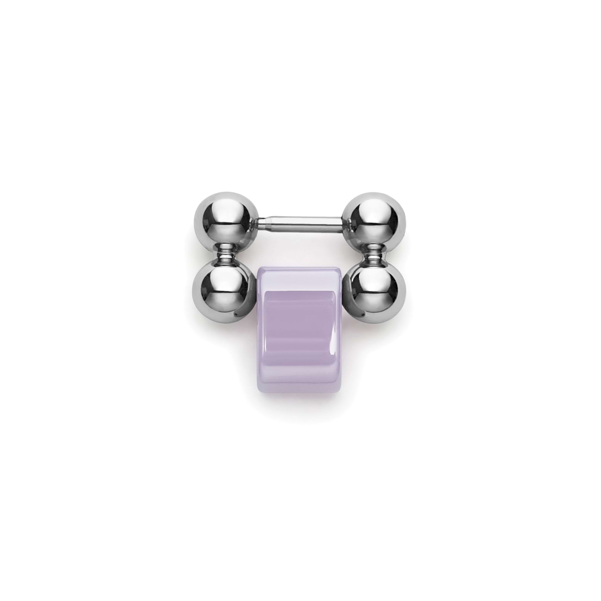 One individual lilac ceramic and stainless steel link to lengthen your Smart Caviar bracelet.