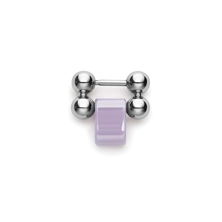 One individual lilac ceramic and stainless steel link to lengthen your Smart Caviar bracelet.