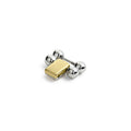 Smart Caviar Sterling Silver and 18K Gold Link with dual-roller massager, featuring polished metal spheres for facial or body massage therapy.